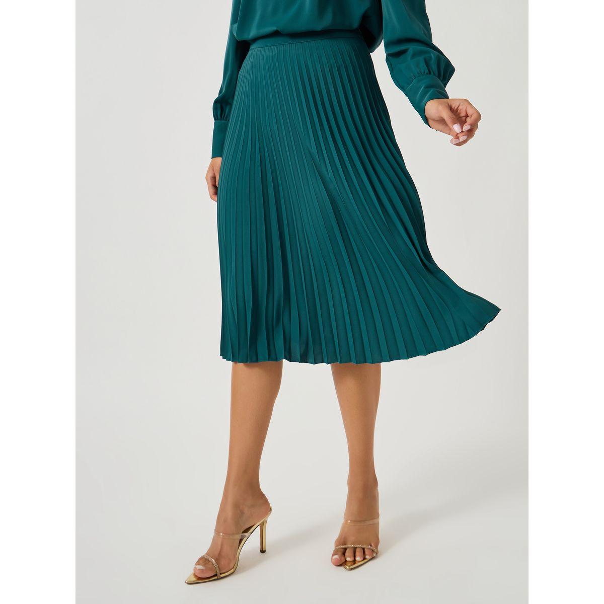 Styli Plain Volume Sleeves Top and Pleated Skirt Co-Ords-women-clothing-coordsets-image-5