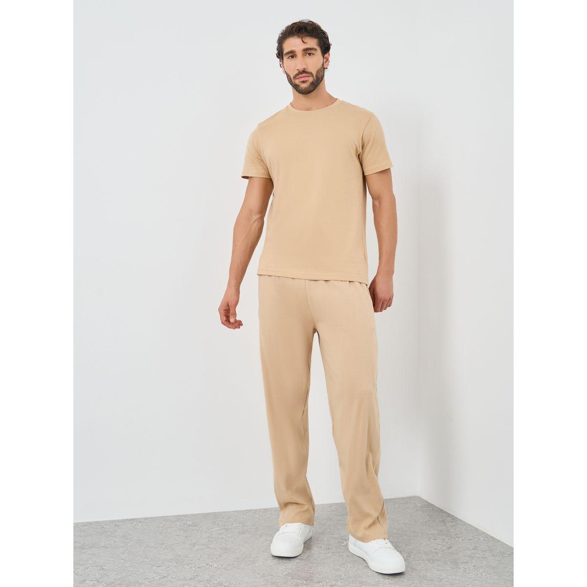 تيشيرت سادة بياقة دائرية وأكمام قصيرة-men-clothing-tshirtsandpolos-tshirts-image-2