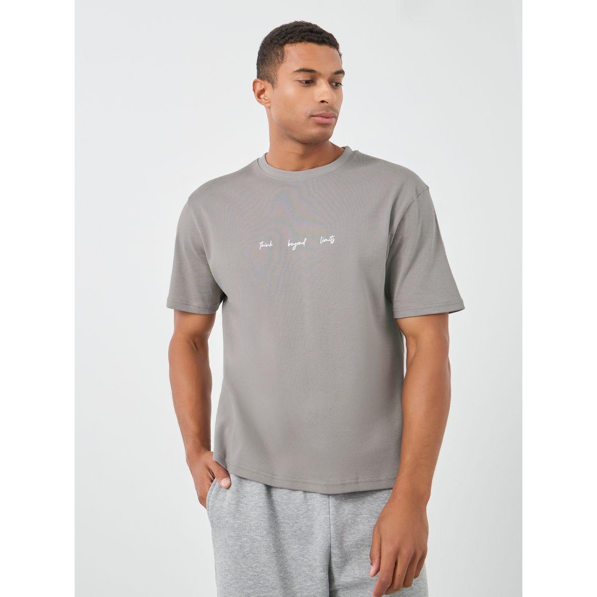 تيشيرت بطبعة كتابة وأكمام قصيرة-men-clothing-tshirtsandpolos-tshirts-image-1