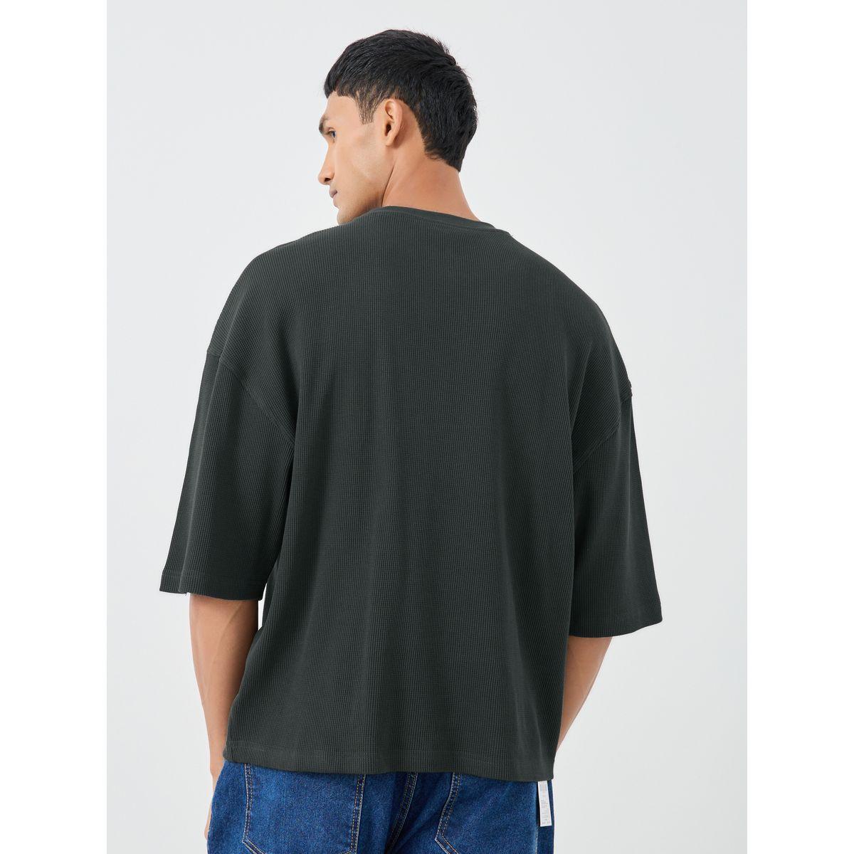 تيشيرت سادة بقصة بوكسي وياقة دائرية-men-clothing-tshirtsandpolos-tshirts-image-4
