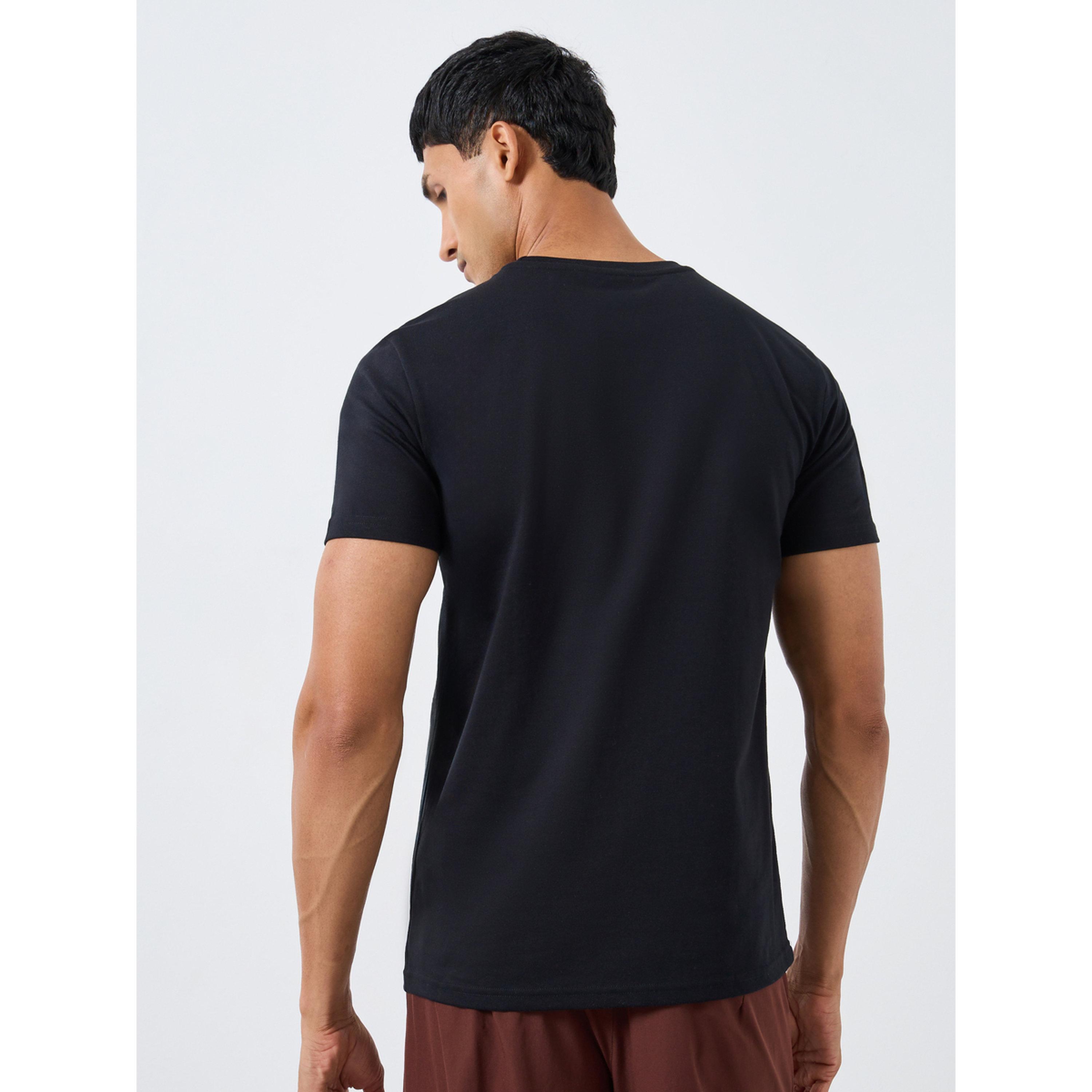 Styli Men Black Graphic Print Crew Neck T-Shirt-men-clothing-tshirtsandpolos-tshirts-image-4