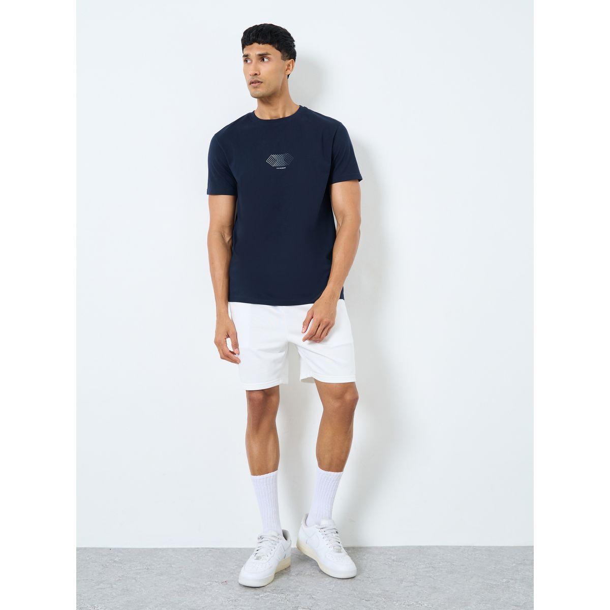 Styli Men Navy Blue Graphic Print Regular Fit T-Shirt-men-clothing-tshirtsandpolos-tshirts-image-2