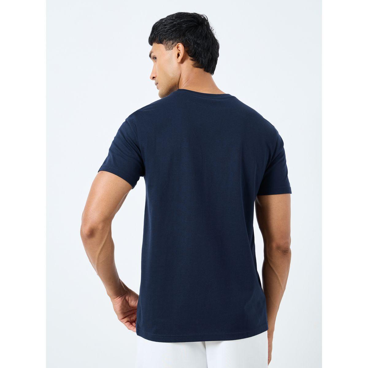 Styli Men Navy Blue Graphic Print Regular Fit T-Shirt-men-clothing-tshirtsandpolos-tshirts-image-4