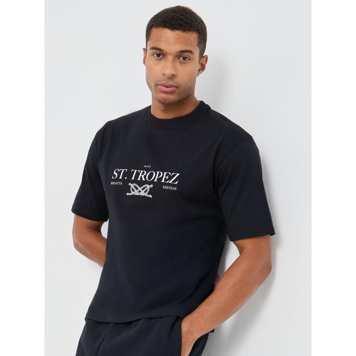 Styli Slogan Print Crew Neck Oversized T-Shirt-men-clothing-tshirtsandpolos-tshirts-image-1