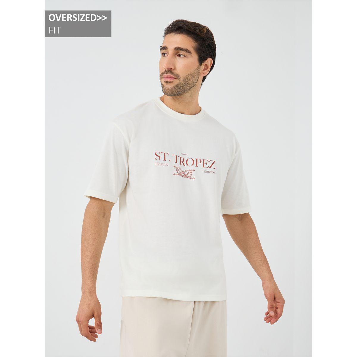 Styli Slogan Print Crew Neck Oversized T-Shirt-men-clothing-tshirtsandpolos-tshirts-image-1