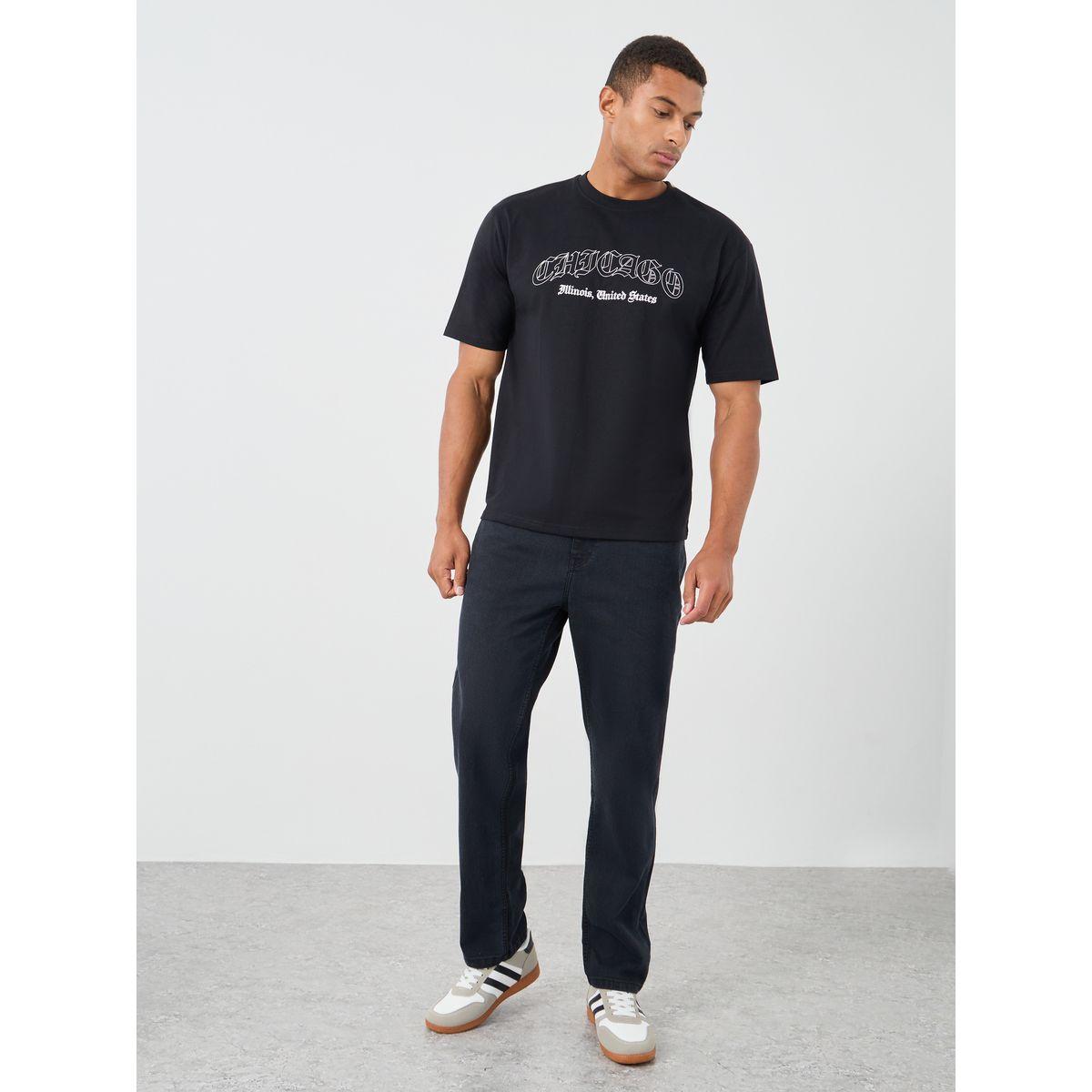 Styli Slogan Print Crew Neck Oversized T-Shirt-men-clothing-tshirtsandpolos-tshirts-image-2