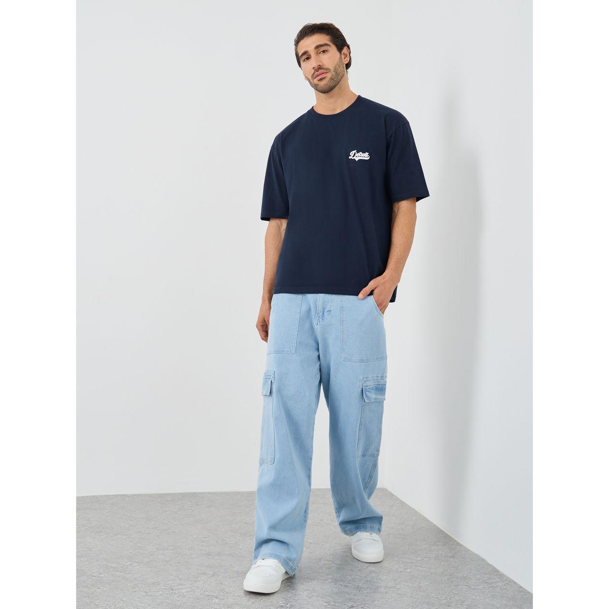 Styli Slogan Print Crew Neck Oversized T-Shirt-men-clothing-tshirtsandpolos-tshirts-image-2