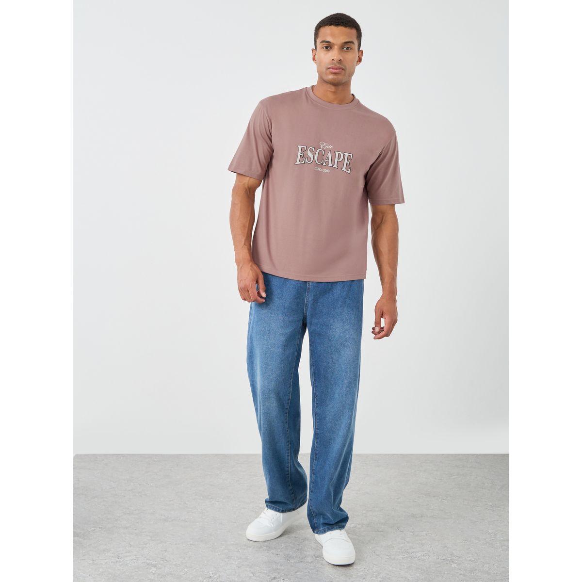 Styli Slogan Print Crew Neck Oversized T-Shirt-men-clothing-tshirtsandpolos-tshirts-image-2