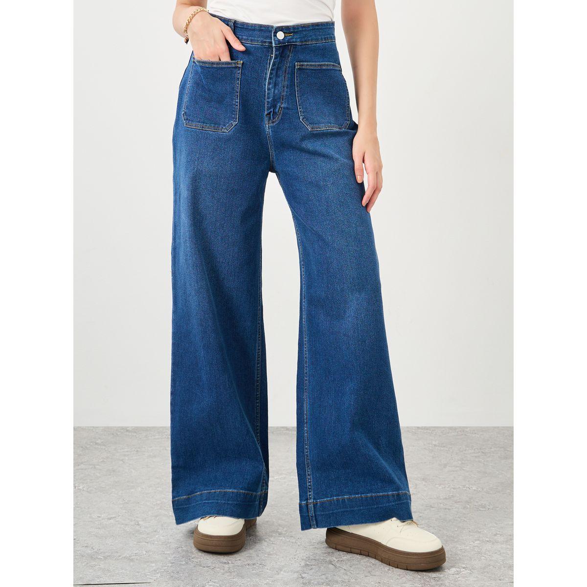 Styli Mid Rise Wide Leg Jeans with Patch Pocket-women-clothing-bottoms-jeans-image-2
