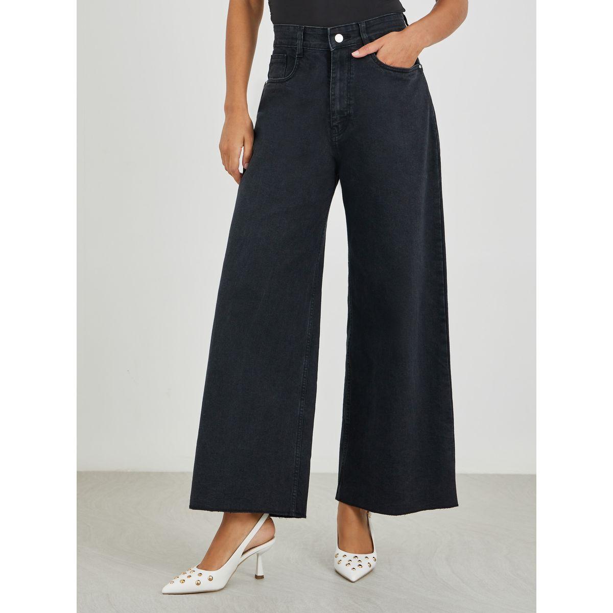 جينز واسع بخصر عالي وحافم خام-women-clothing-bottoms-jeans-image-2