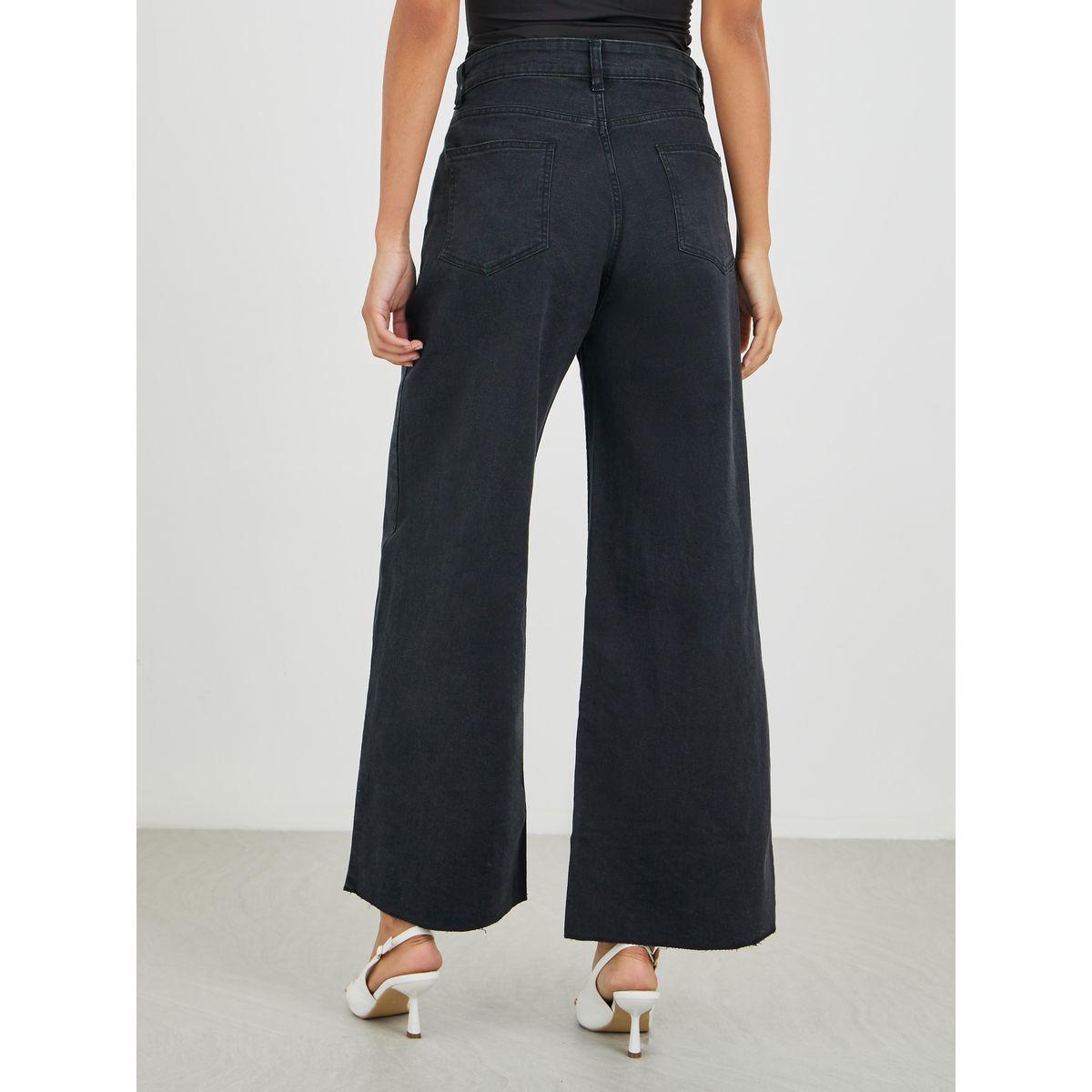 Styli High Rise Kick Flare Jeans with Raw-Edge Hem-women-clothing-bottoms-jeans-image-4