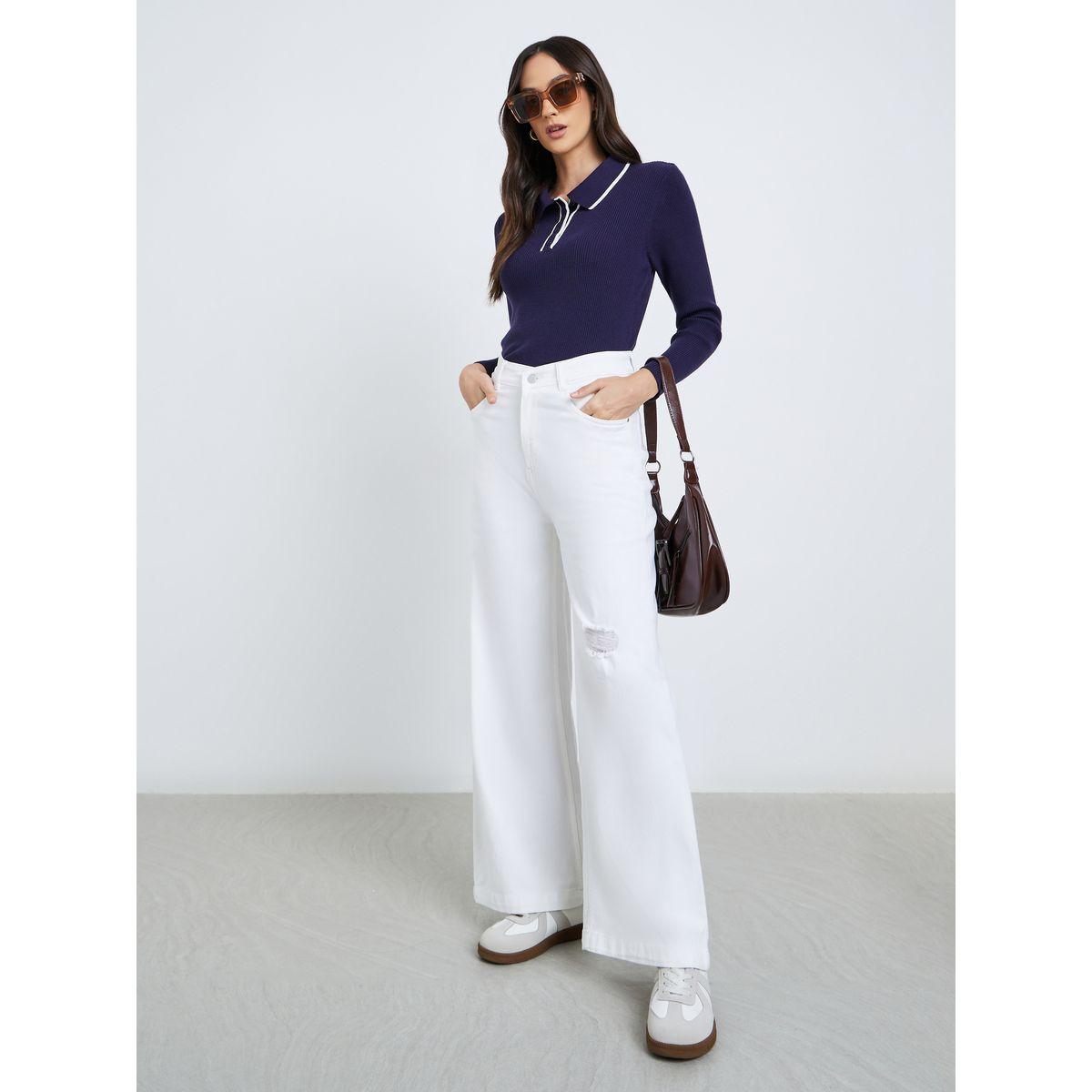Styli High Rise Wide Leg Jeans with Light Distress-women-clothing-bottoms-jeans-image-2