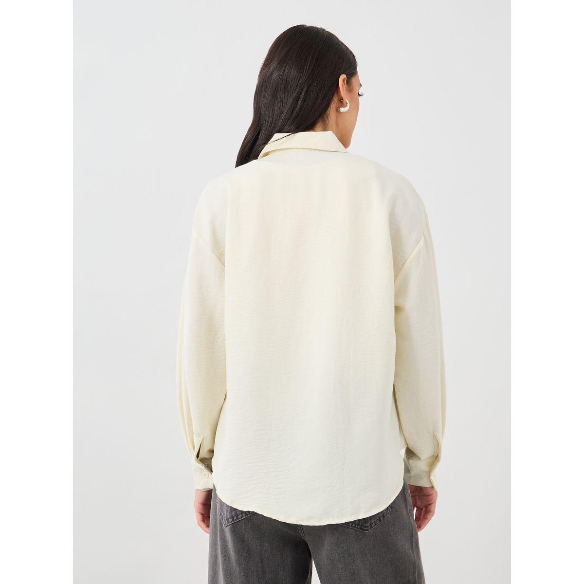 Styli Solid Spread Collar Regular Fit Shirt-women-clothing-shirtsandblouses-shirts-image-5