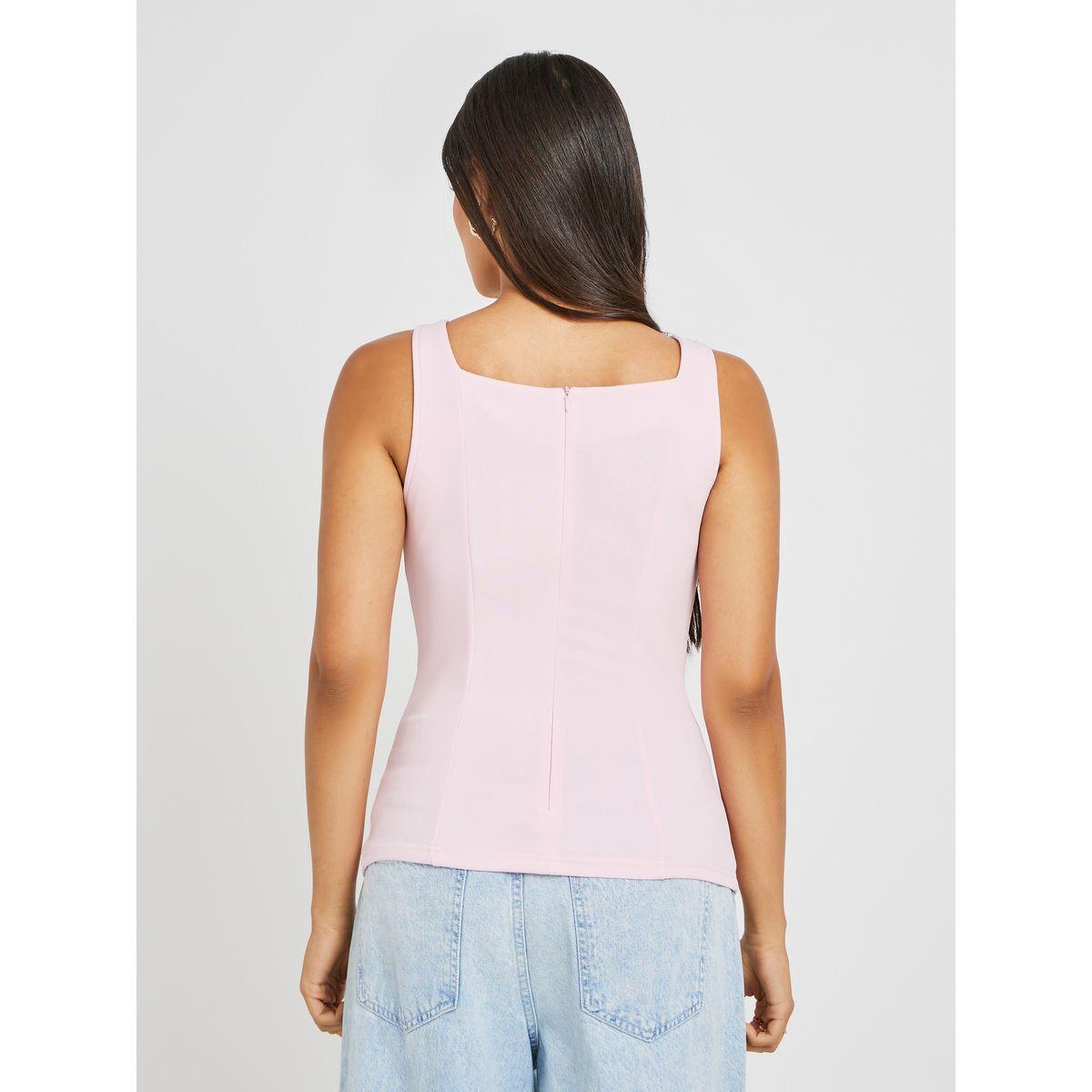 Styli Solid Square Neck Strappy Top-women-clothing-shirtsandblouses-blouses-image-4