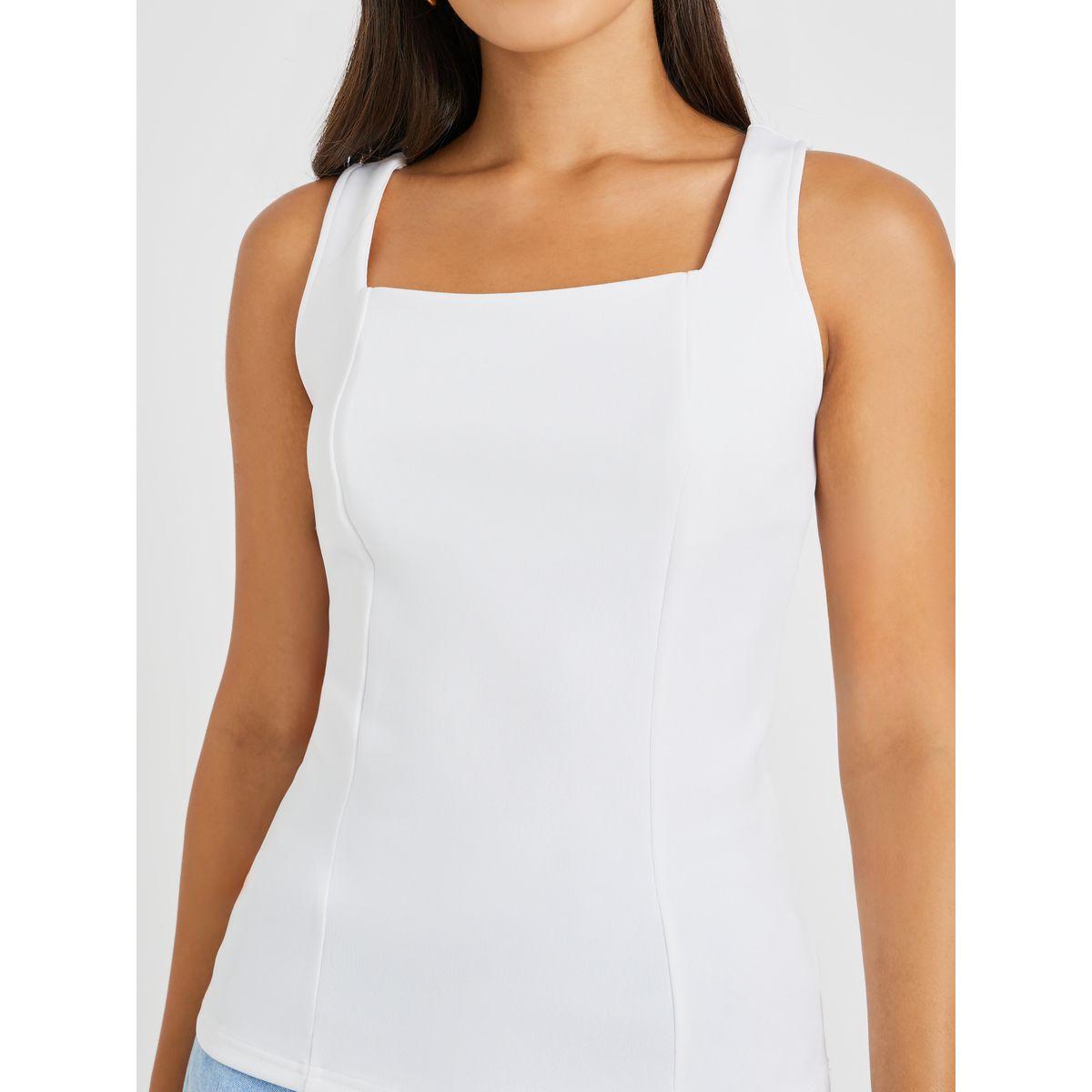 Styli Solid Square Neck Strappy Top-women-clothing-shirtsandblouses-blouses-image-3