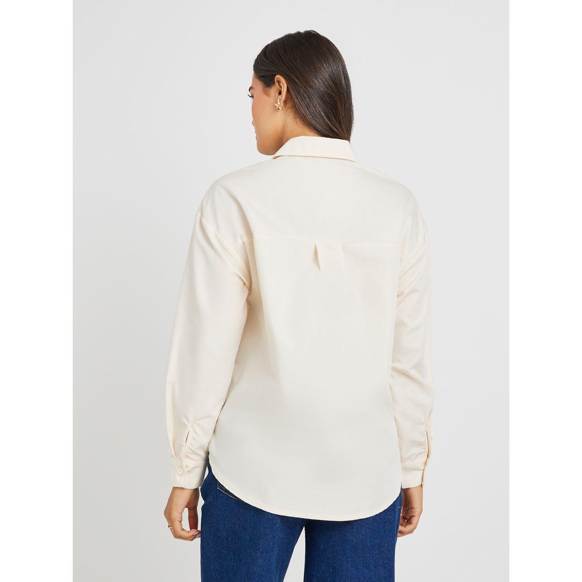 Styli Solid Oversized Buttoned Spread Collar Shirt-women-clothing-shirtsandblouses-shirts-image-5