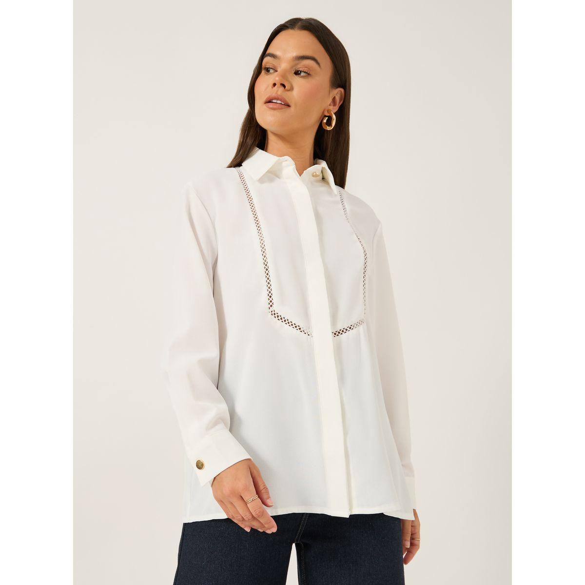 بلوزة فضفاضة بياقة سبريد وتفاصيل دانتيل-women-clothing-shirtsandblouses-shirts-image-1