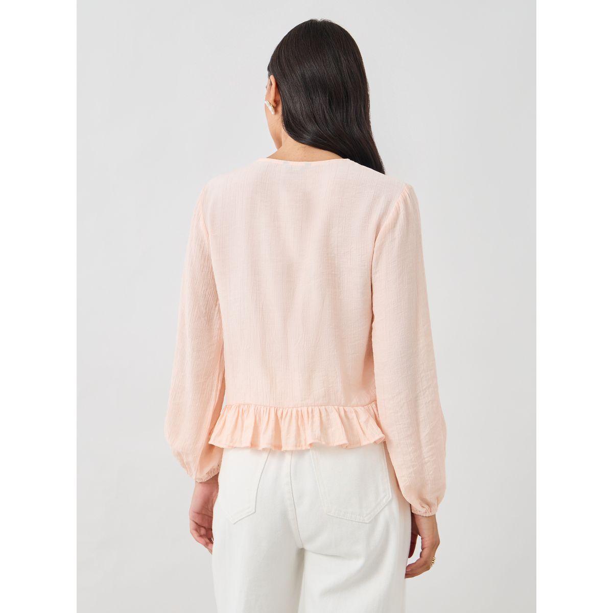 بلوزة بأكمام بالون مع تفاصيل ياقة بأربطة-women-clothing-shirtsandblouses-blouses-image-5