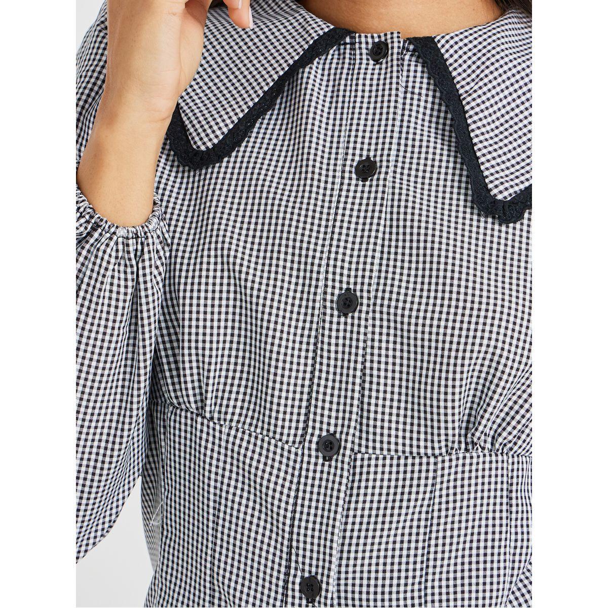 Styli Gingham Print Balloon Sleeve Relaxed Fit Shirt-women-clothing-shirtsandblouses-shirts-image-3