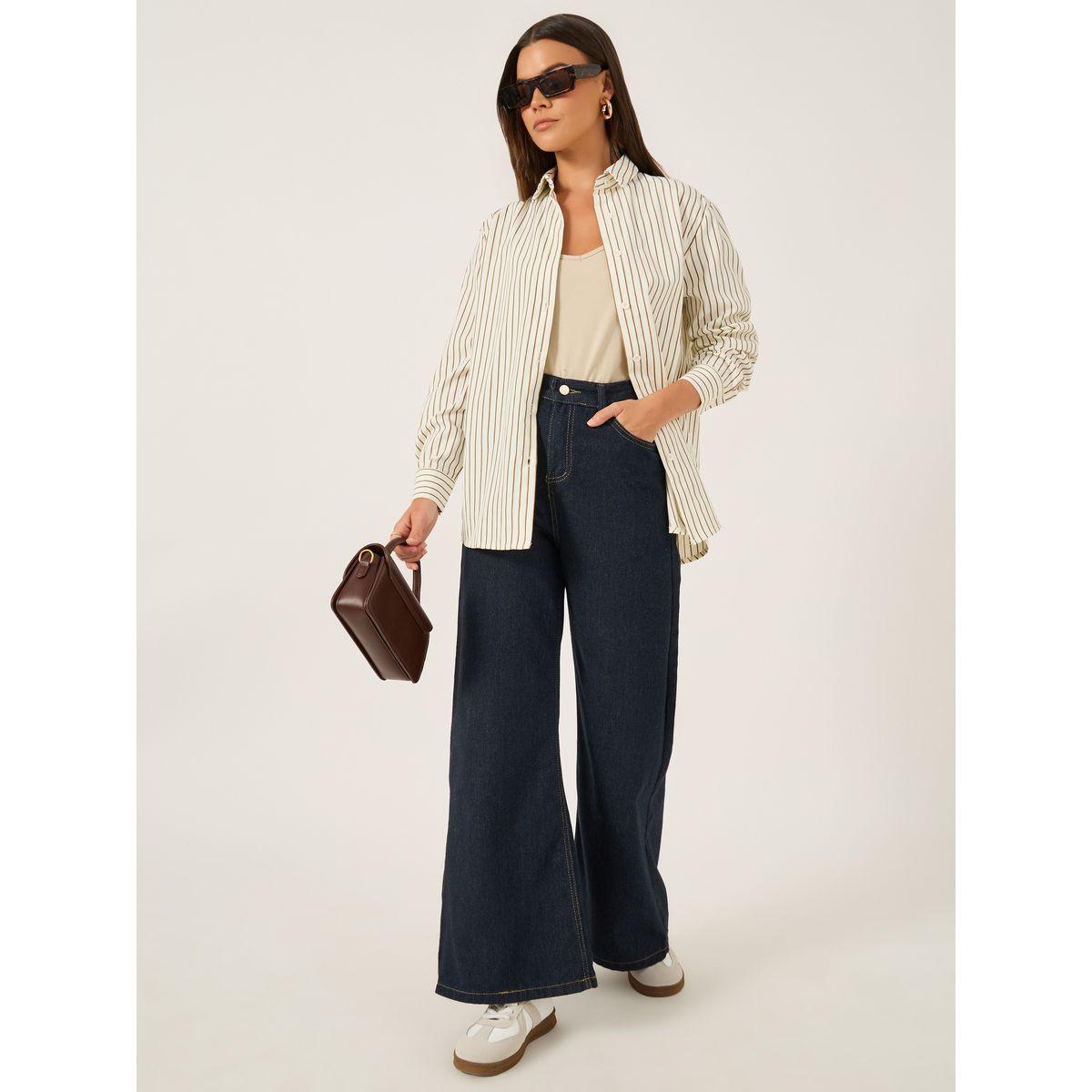 Styli Striped Spread Collar Regular Fit Shirt-women-clothing-shirtsandblouses-shirts-image-2