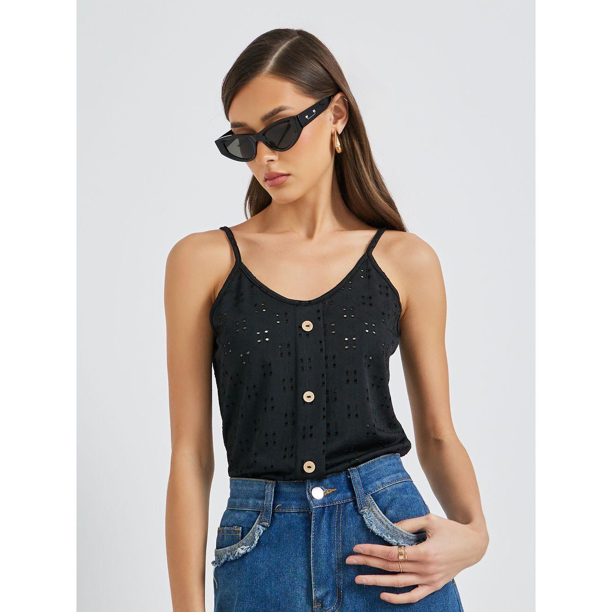 بلوزة بتفاصيل مُطرزة مع حمالات-women-clothing-tshirts-image-1