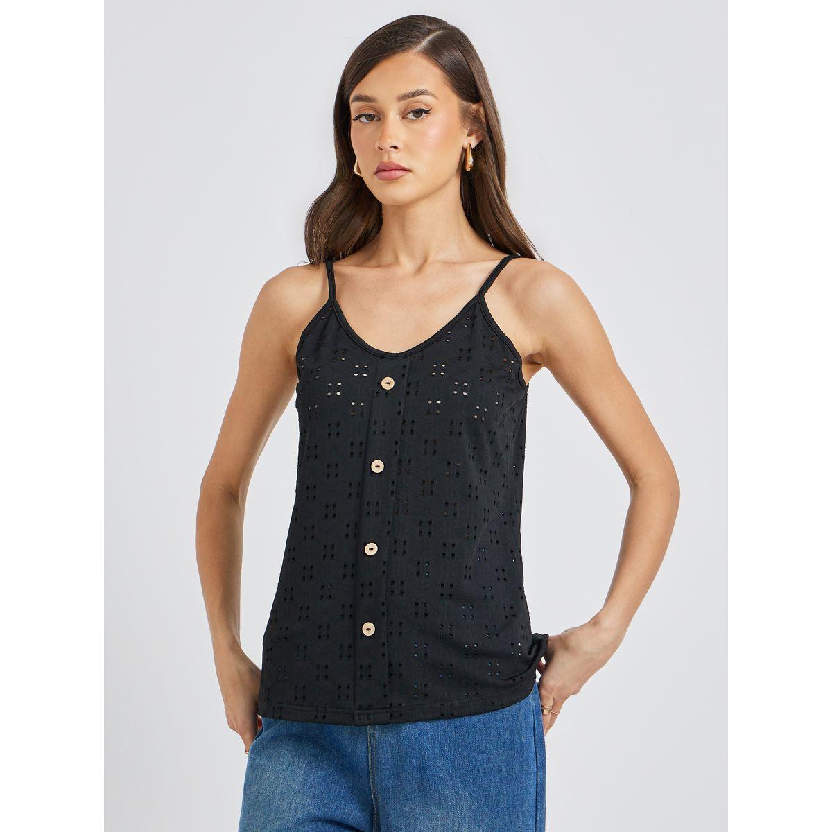 Styli Embroidered Buttoned Strappy Cami Top-women-clothing-tshirts-image-3