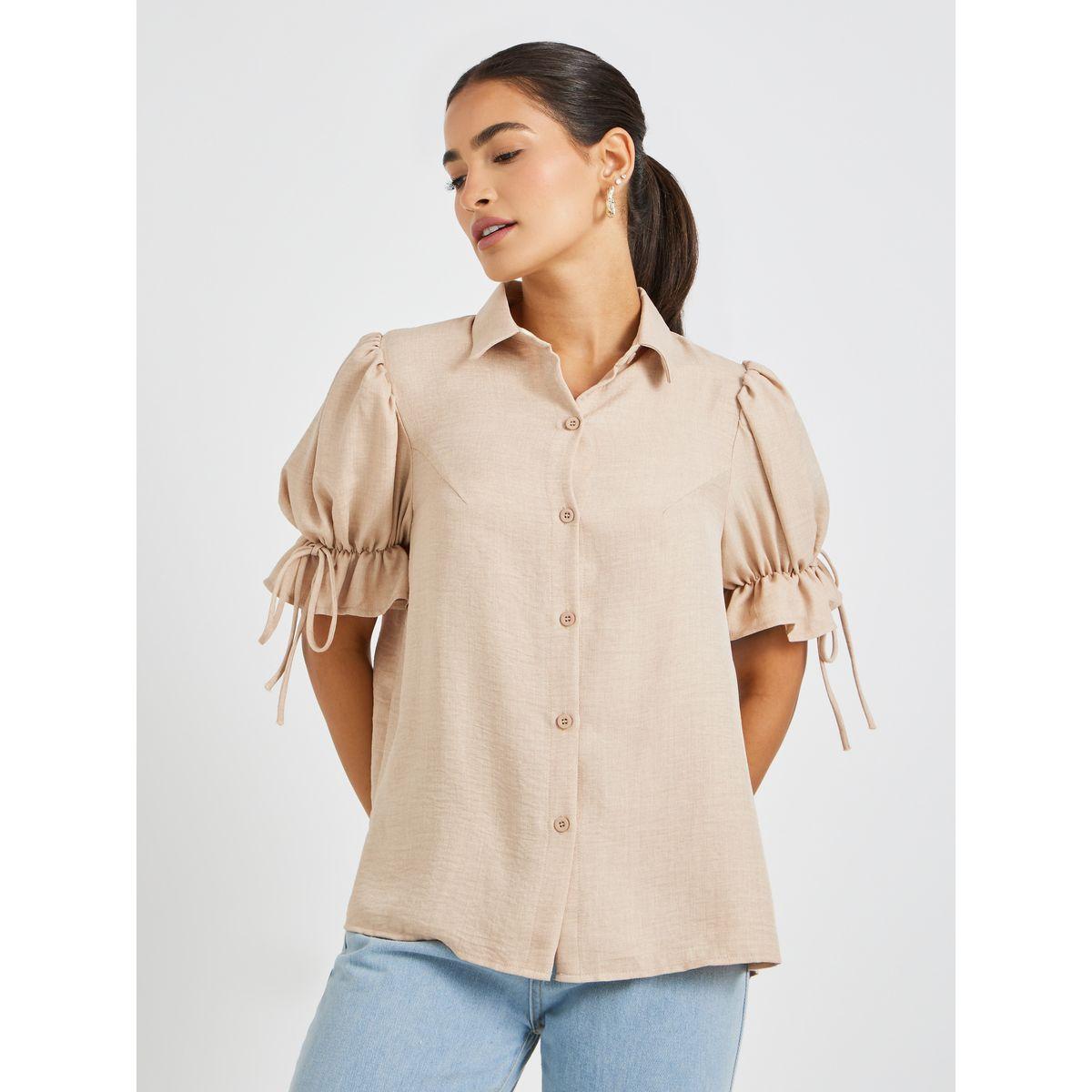 بلوزة بحافة منحنية وأكمام منفوخة-women-clothing-shirtsandblouses-shirts-image-1