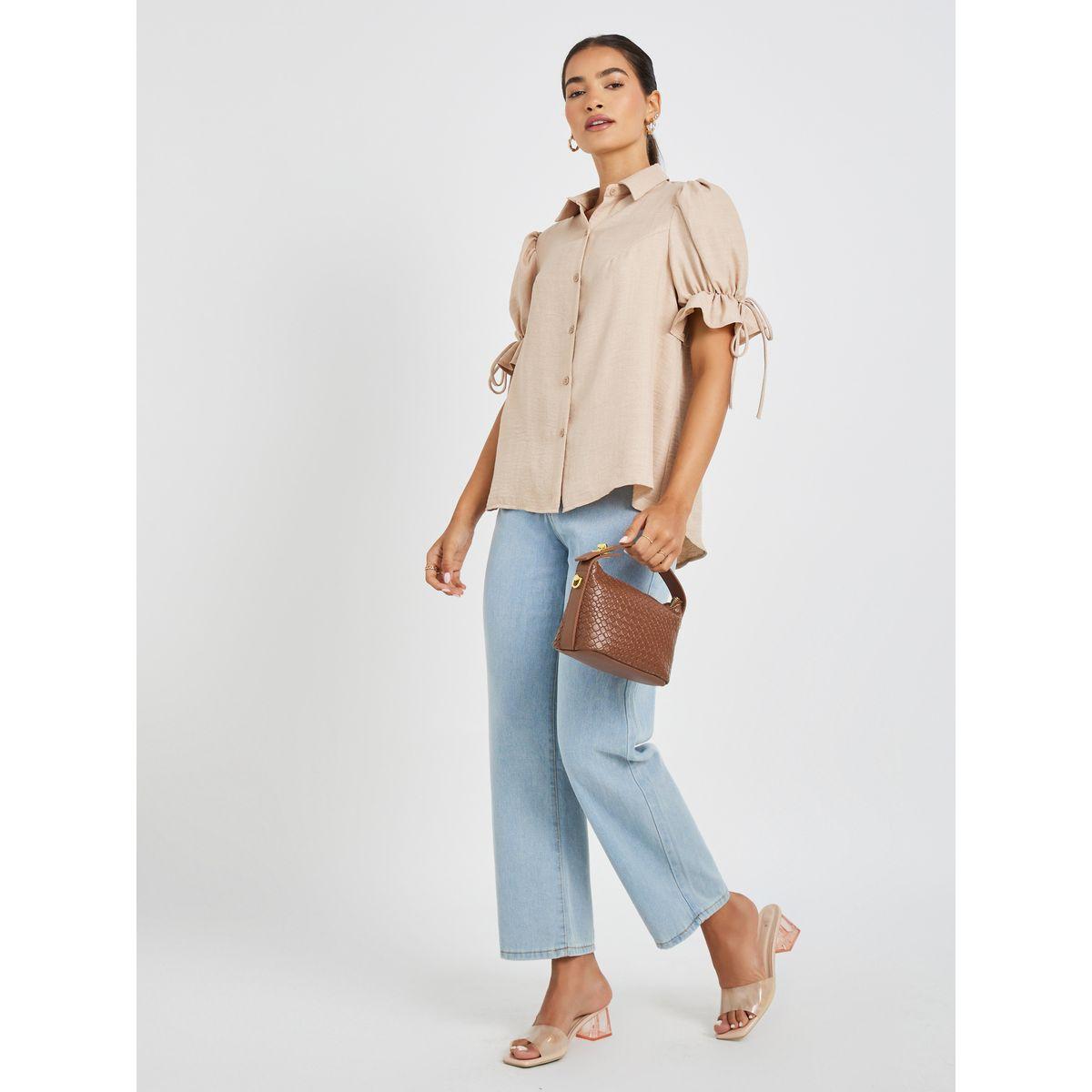 بلوزة بحافة منحنية وأكمام منفوخة-women-clothing-shirtsandblouses-shirts-image-2