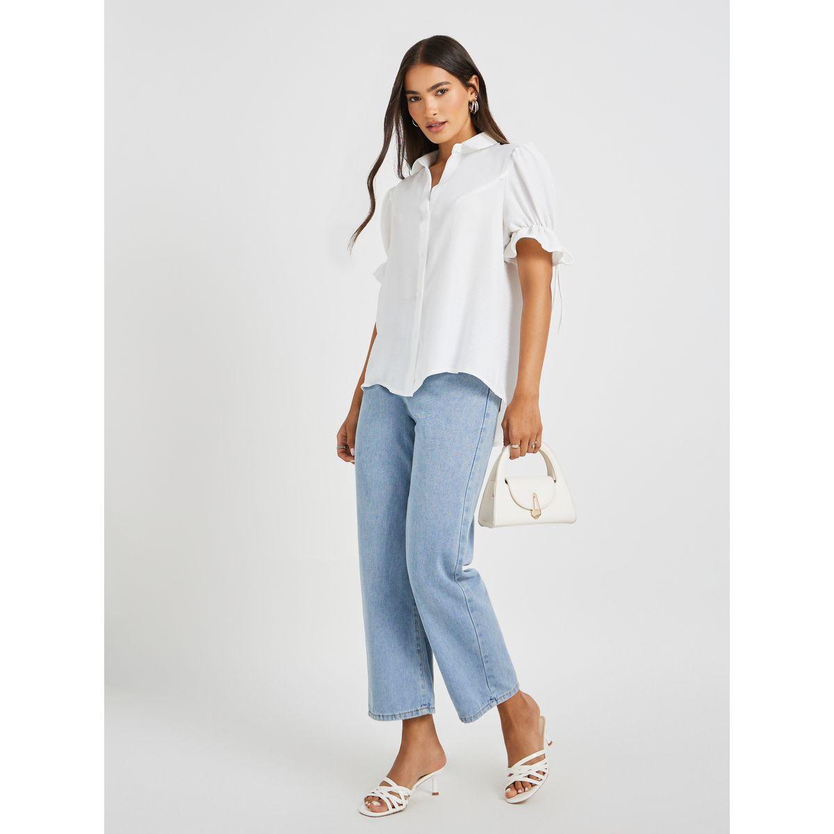 بلوزة بحافة منحنية وأكمام منفوخة-women-clothing-shirtsandblouses-shirts-image-2