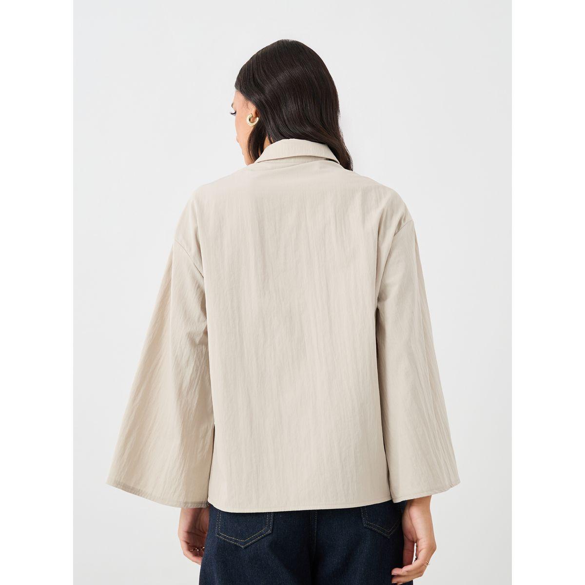 Styli Solid Spread Collar Boxy Fit Shirt-women-clothing-shirtsandblouses-shirts-image-5