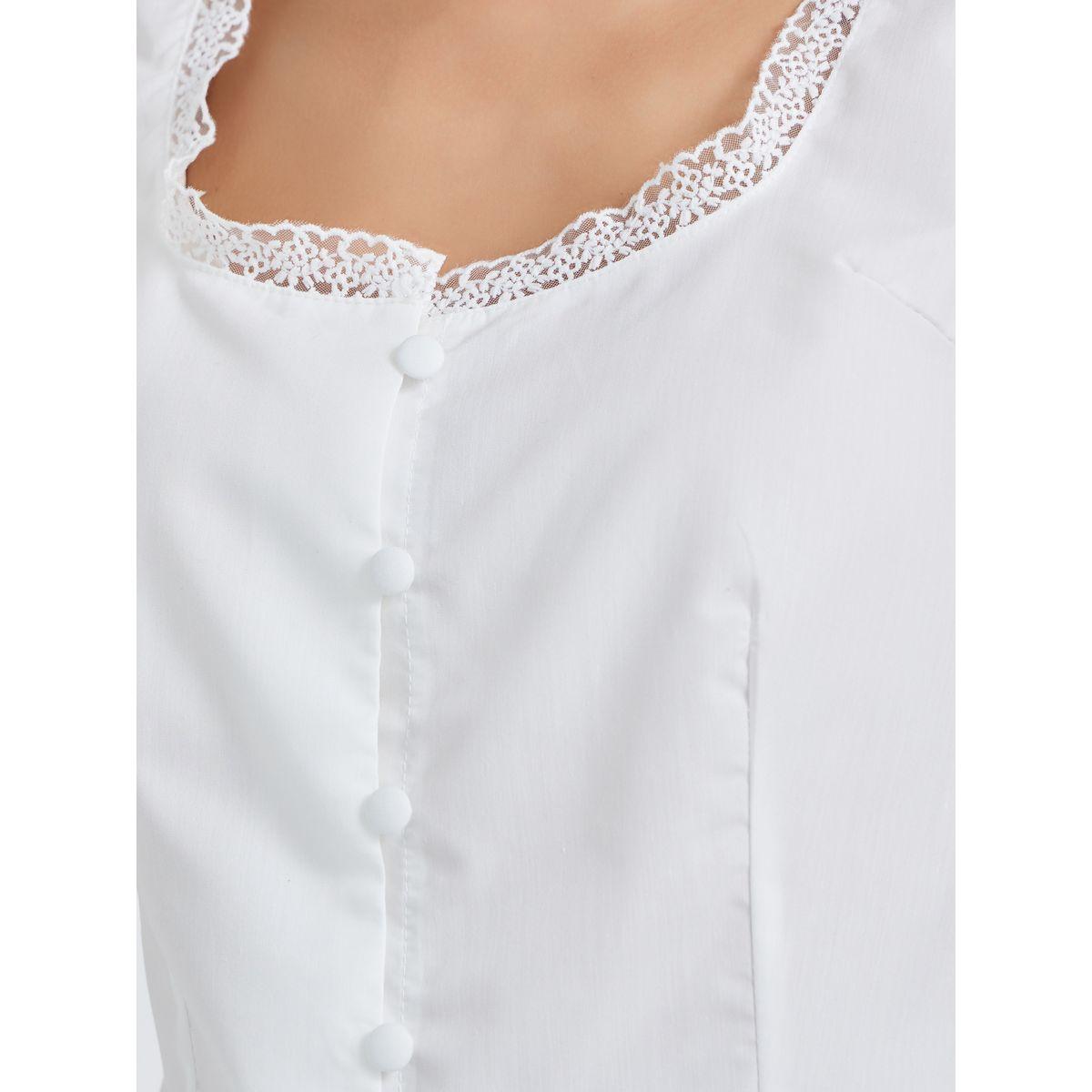 Styli Lace Trim Square Neck Buttoned Top-women-clothing-shirtsandblouses-blouses-image-4