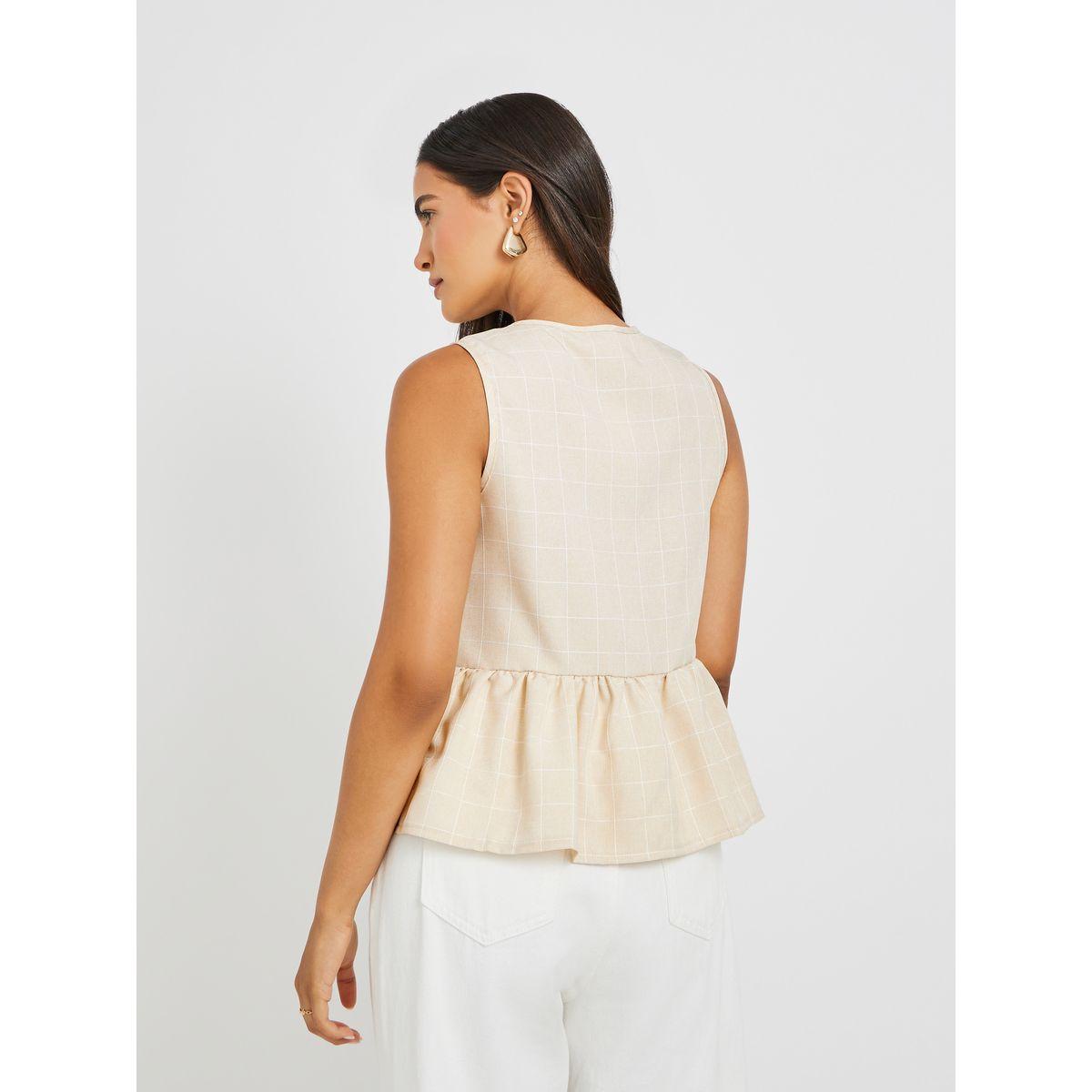 بلوزة بلا أكمام بطبعة مربعات وأربطة-women-clothing-shirtsandblouses-blouses-image-5