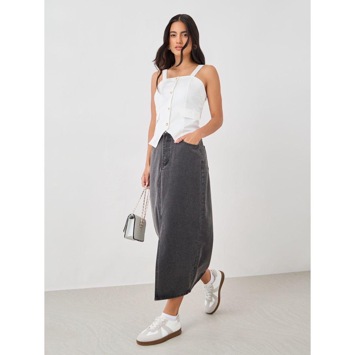 معطف بحافة غير متماثلة مع حمالات وأزرار-women-clothing-coatsandjackets-waistcoats-image-2