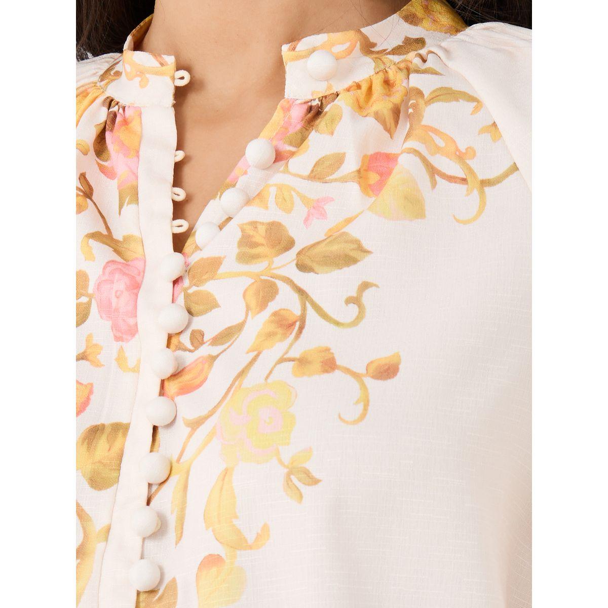 Styli Floral Print Balloon Sleeve Buttoned Shirt-women-clothing-shirtsandblouses-shirts-image-4