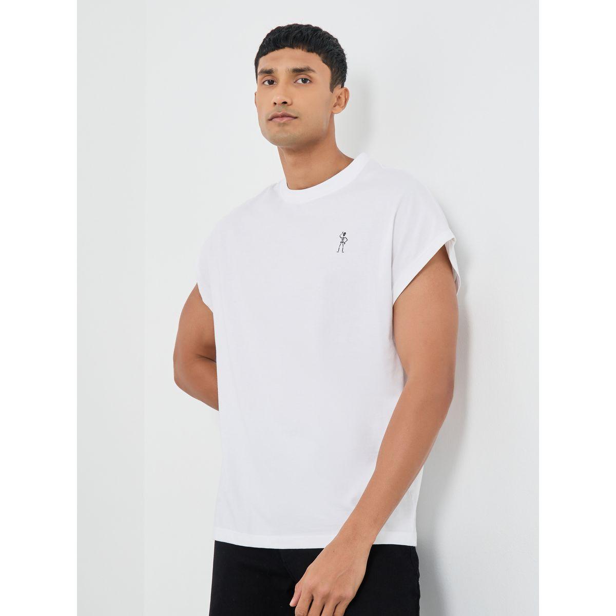 Styli Minimal Print Crew Neck T-Shirt-men-clothing-tshirtsandpolos-tshirts-image-1