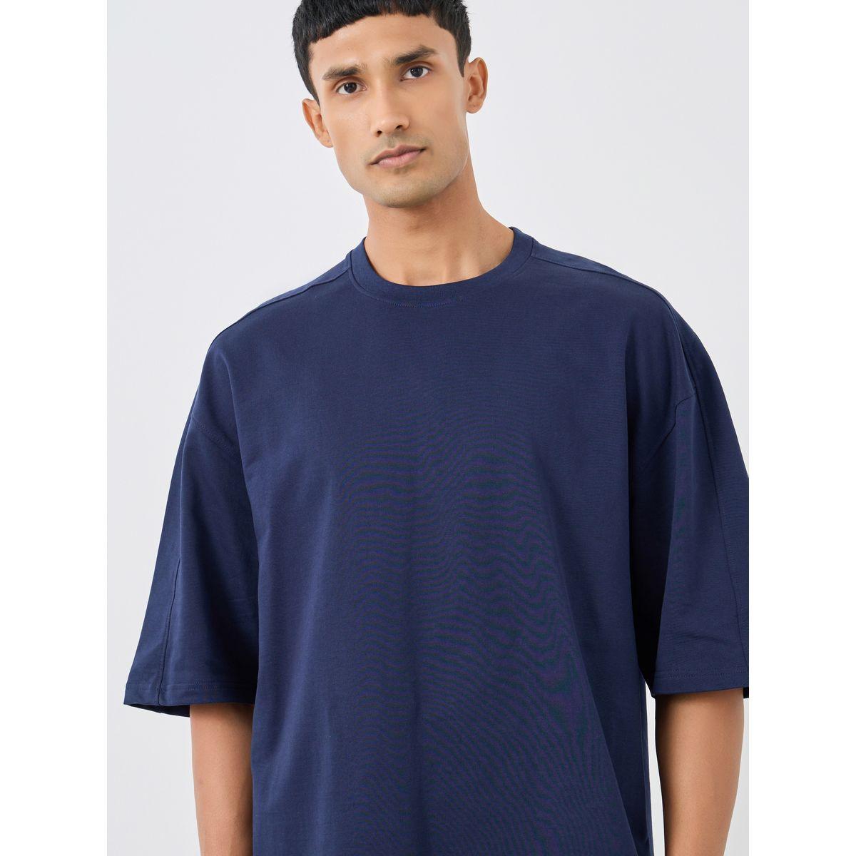 تيشيرت سادة بقصة بوكسي وياقة دائرية-men-clothing-tshirtsandpolos-tshirts-image-3