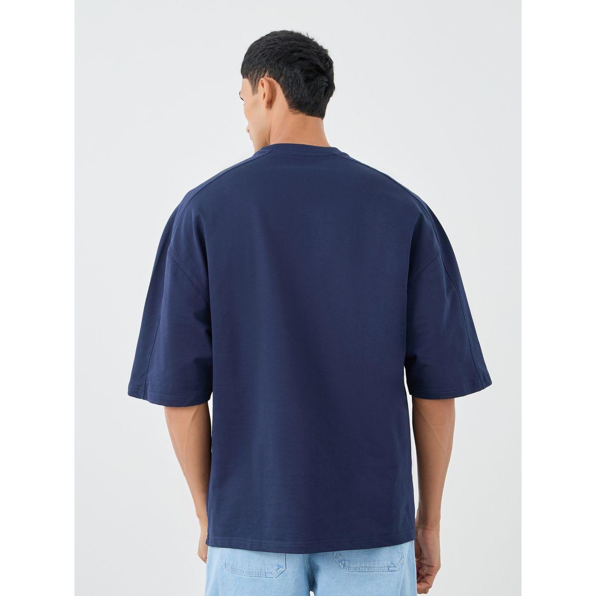 تيشيرت سادة بقصة بوكسي وياقة دائرية-men-clothing-tshirtsandpolos-tshirts-image-4