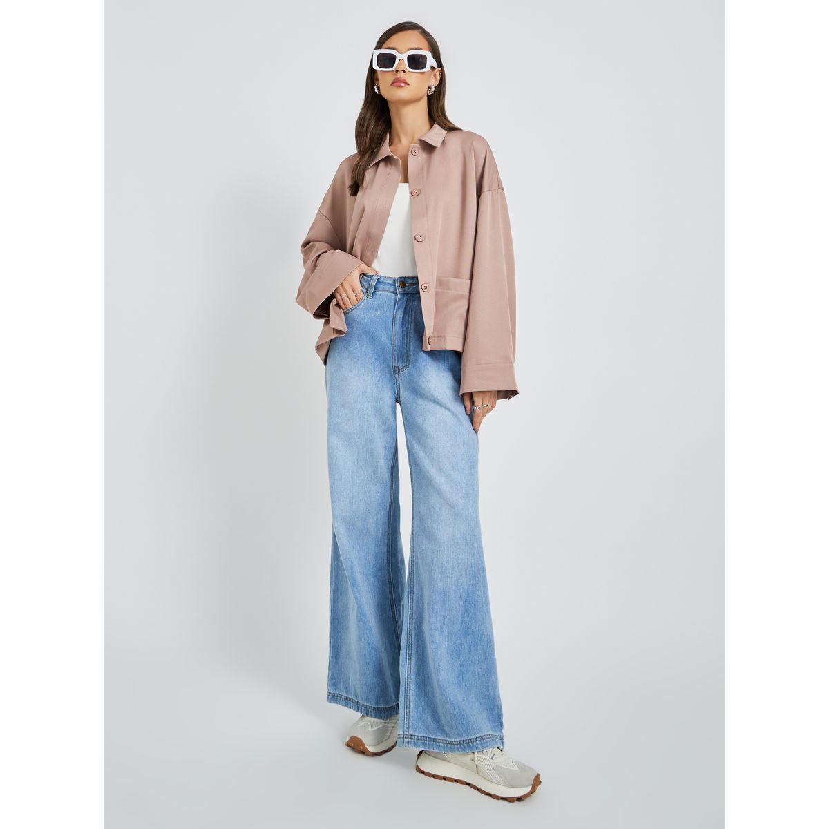 Styli Solid Button Front Boxy Fit Jacket with Patch Pockets-women-winterwear-coatsandjackets-jackets-image-2