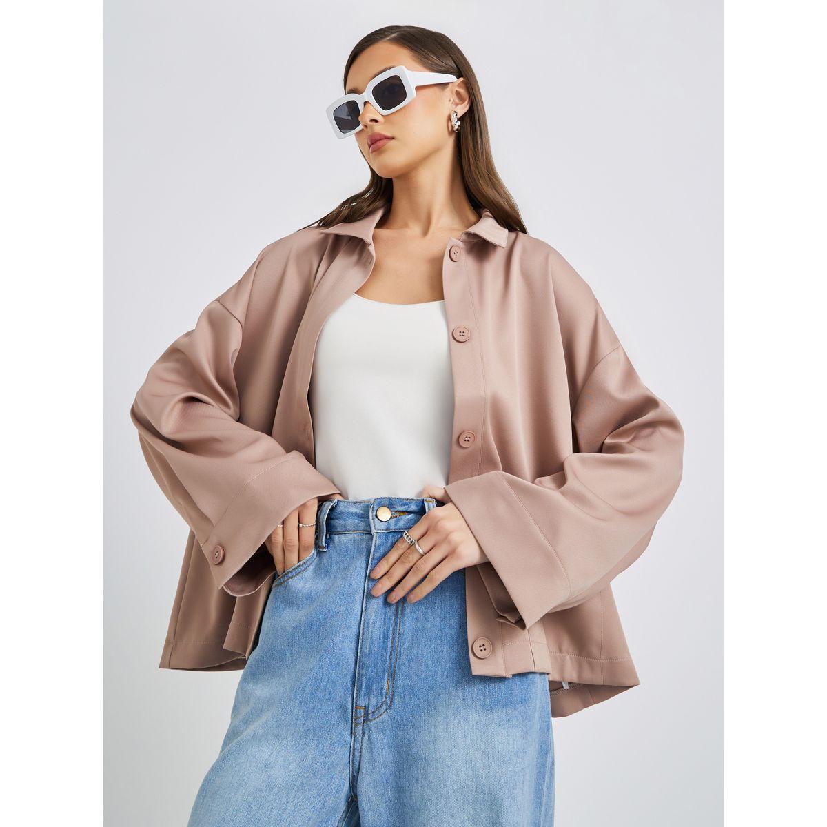 Styli Solid Button Front Boxy Fit Jacket with Patch Pockets-women-winterwear-coatsandjackets-jackets-image-3