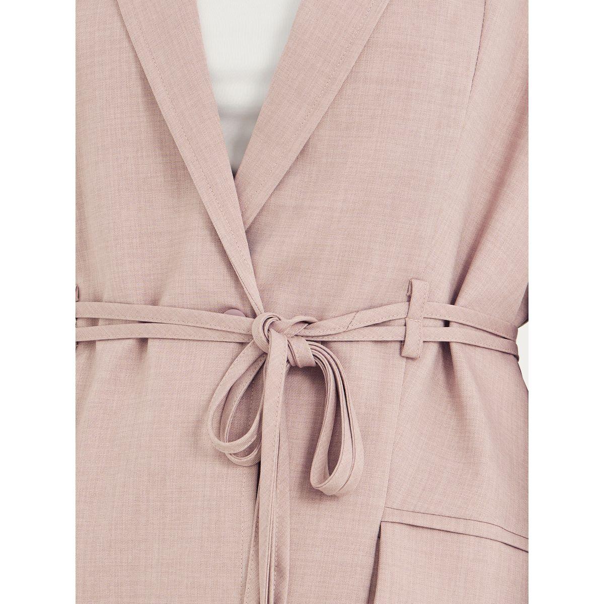 Styli Regular Fit Linen Look Belted Blazer-women-clothing-coatsandjackets-blazers-image-3