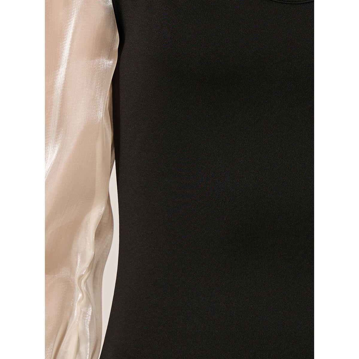 Styli Black Color Block Long Sleeve Layered Maxi Dress-women-clothing-dresses-image-5