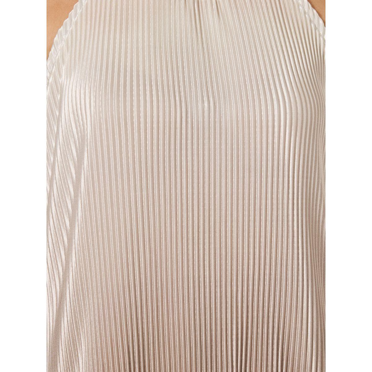Styli Khaki Pleated Sleeveless Halter Neck Maxi Dress-women-clothing-dresses-image-4