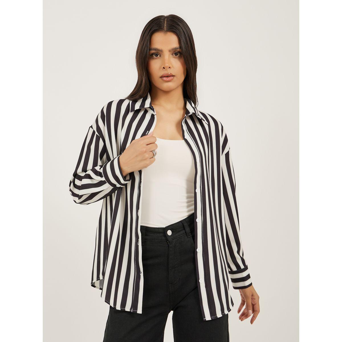 بلوزة بقصة عادية وأكمام طويلة-women-clothing-shirtsandblouses-shirts-image-1