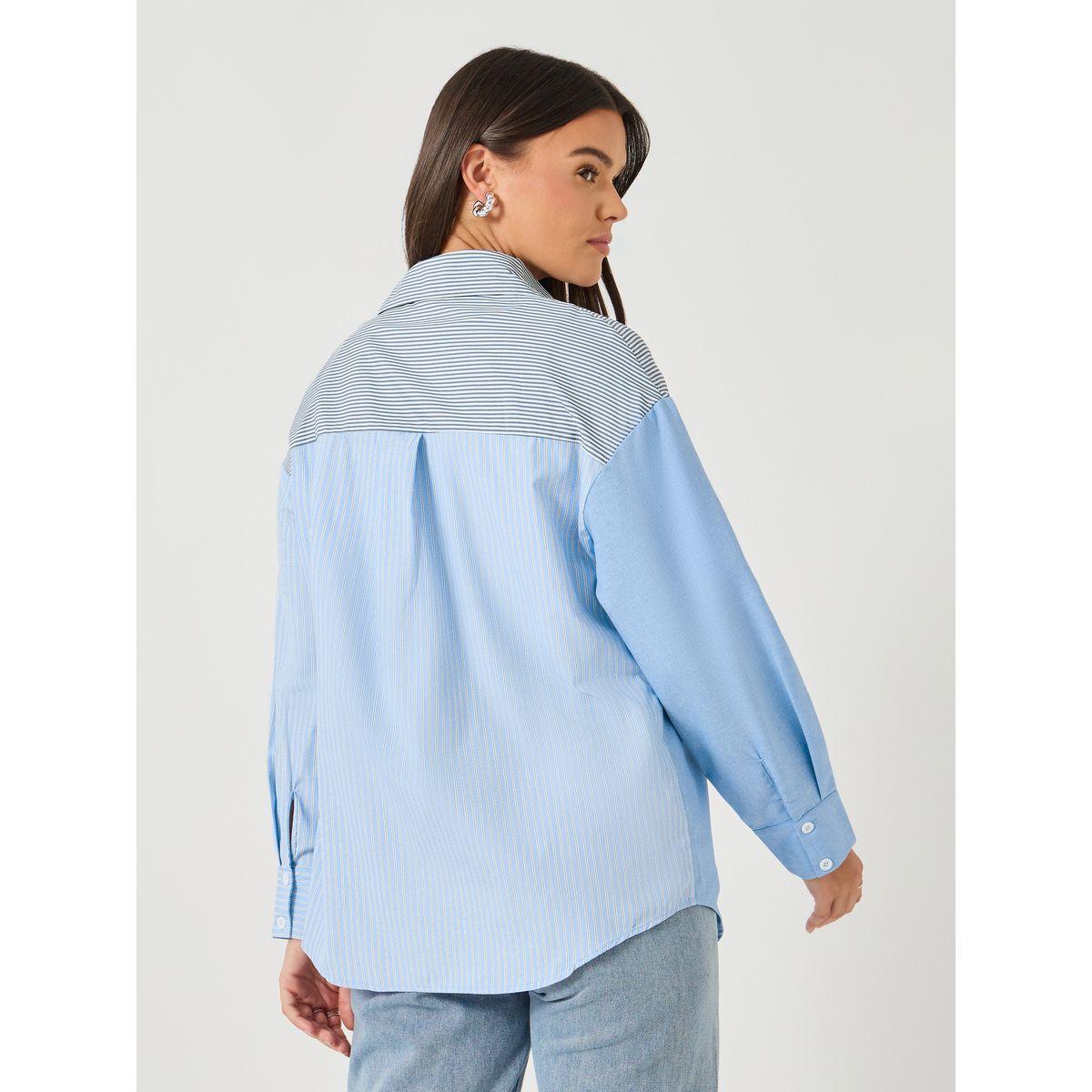 Styli Women Color Block Pocket Detail Oversized Shirt-women-clothing-shirtsandblouses-shirts-image-5