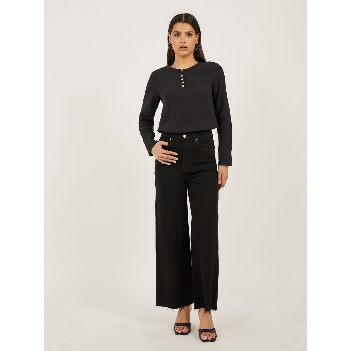 Styli Women Solid Half Button Front Top-women-clothing-shirtsandblouses-blouses-image-5