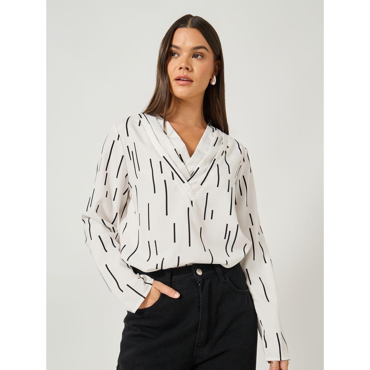بلوزة مطبعة بالكامل مع أكمام طويلة-women-clothing-shirtsandblouses-blouses-image-1