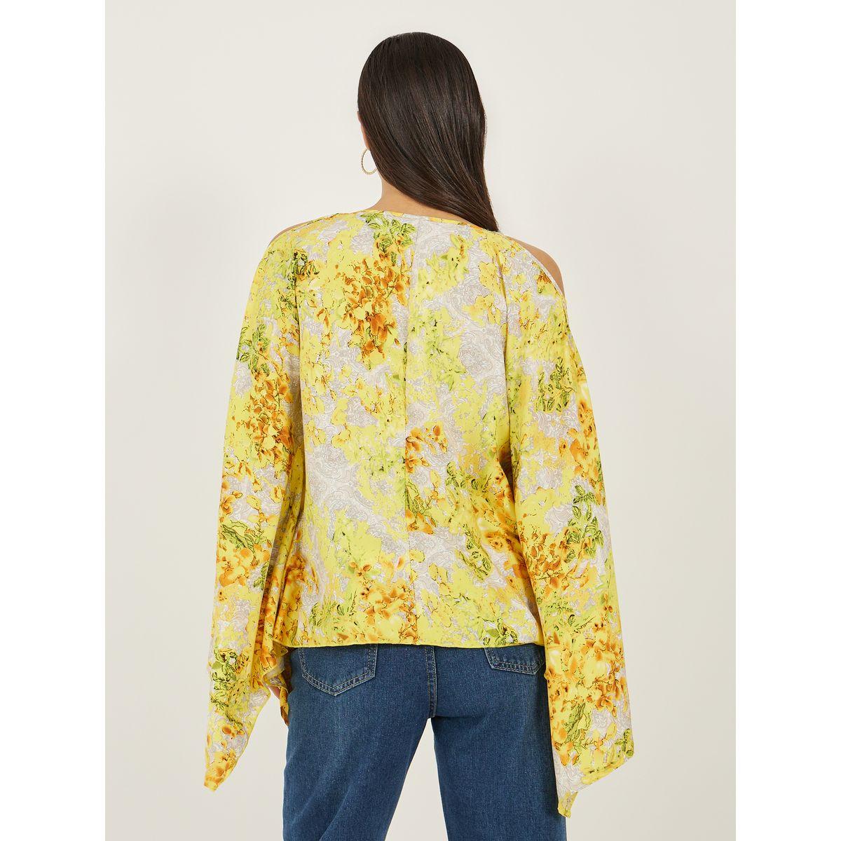 Styli Floral Print Cold Shoulder Sleeves Blouse-women-clothing-shirtsandblouses-blouses-image-5