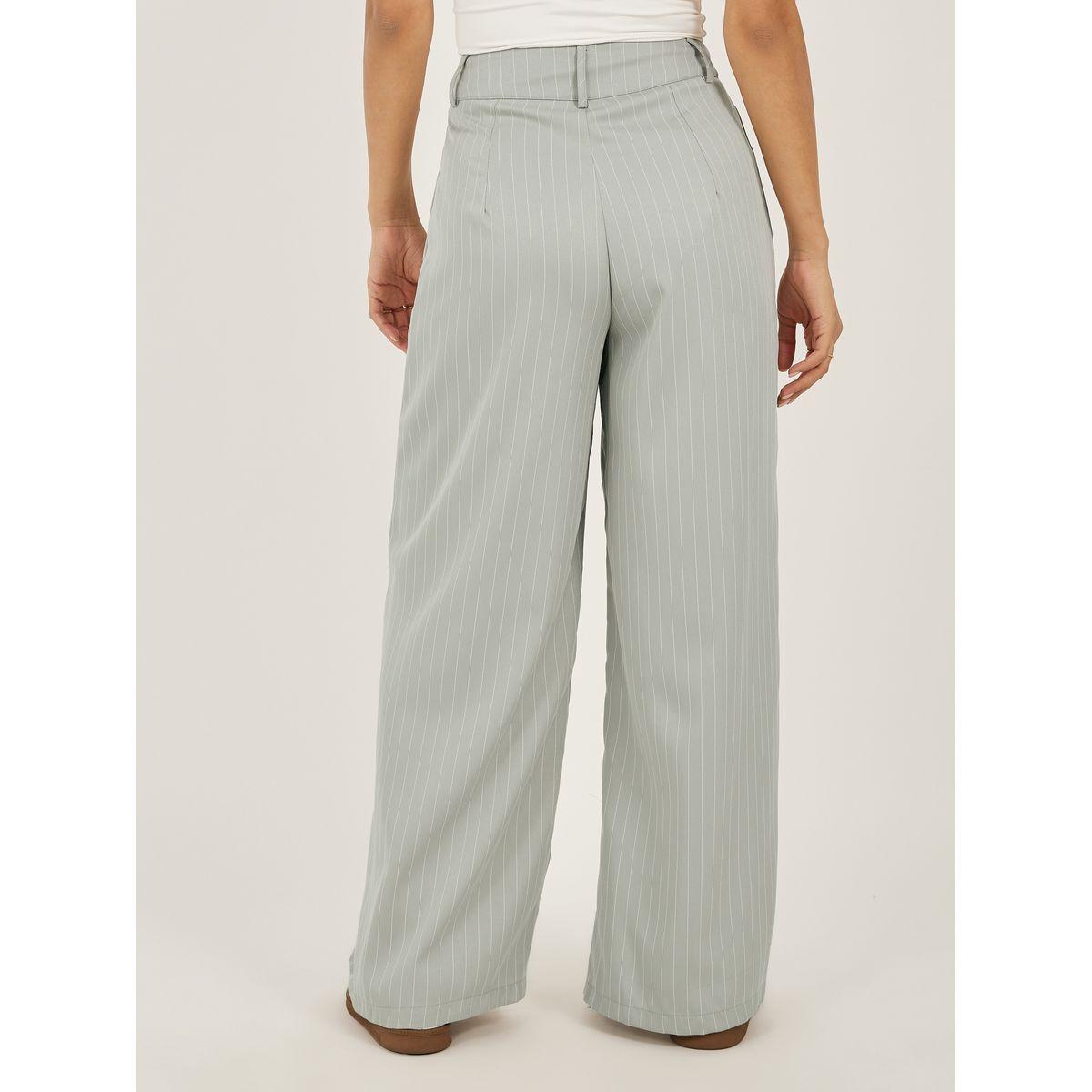 Styli Women Striped Pleated Wide Leg Pants-women-clothing-bottoms-trousers-image-4