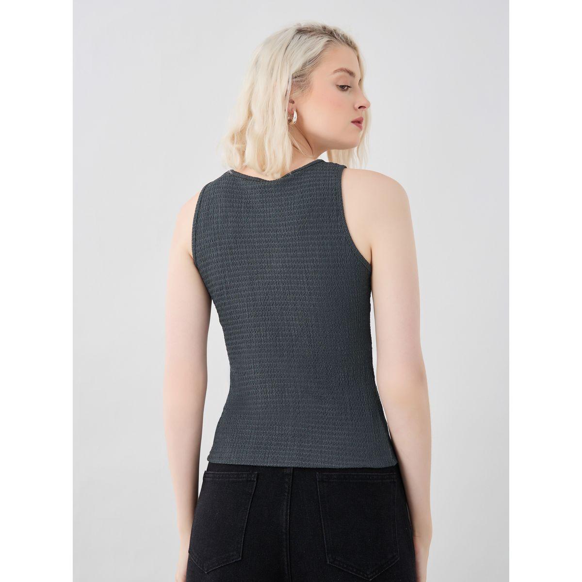بلوزة كامي بلا أكمام وياقة دائرية-women-clothing-tshirts-image-5