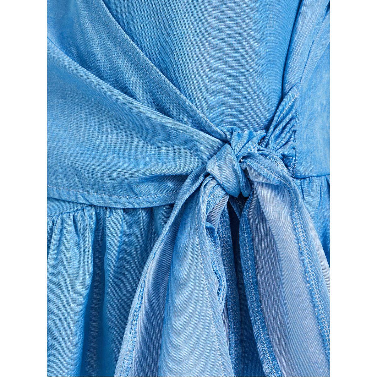 بلوزة سادة بنمط لف وأكمام طويلة مع كشكش-women-clothing-shirtsandblouses-blouses-image-4